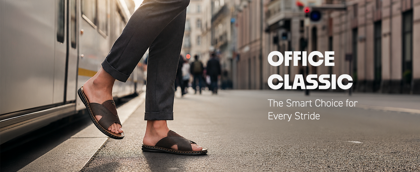 Men’s Open-Toe Slip-On Sandals With Arch Support | TPG-3047 A+ Content