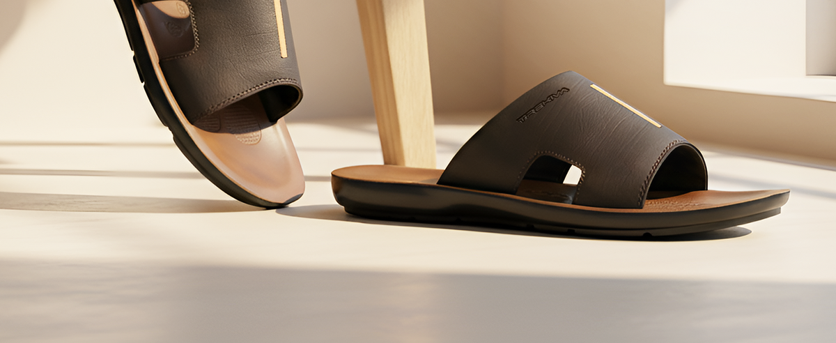 Men’s Open-Toe Slip-On Sandals With Arch Support | TPG-3034 A+ Content
