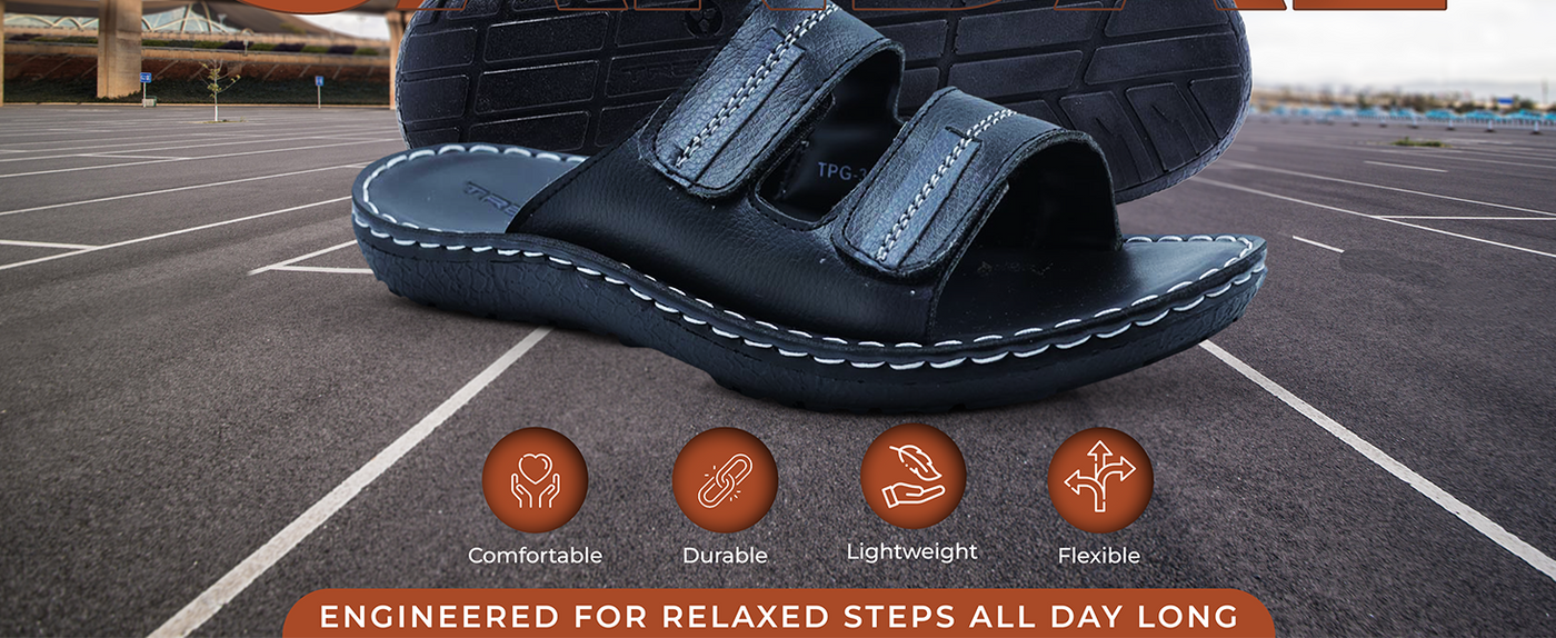 Men’s Open-Toe Sandals With Velcro Straps | TPG-3023 A+ Content