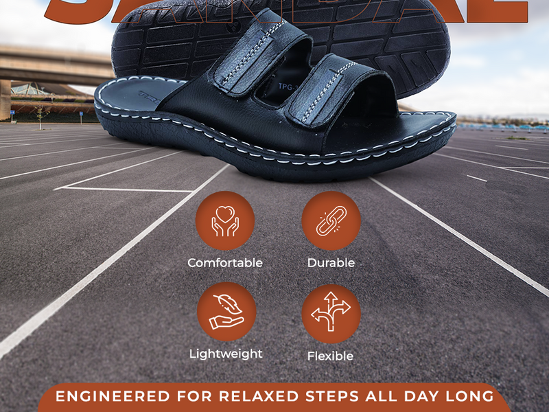 Men’s Open-Toe Sandals With Velcro Straps | TPG-3023 A+ Content