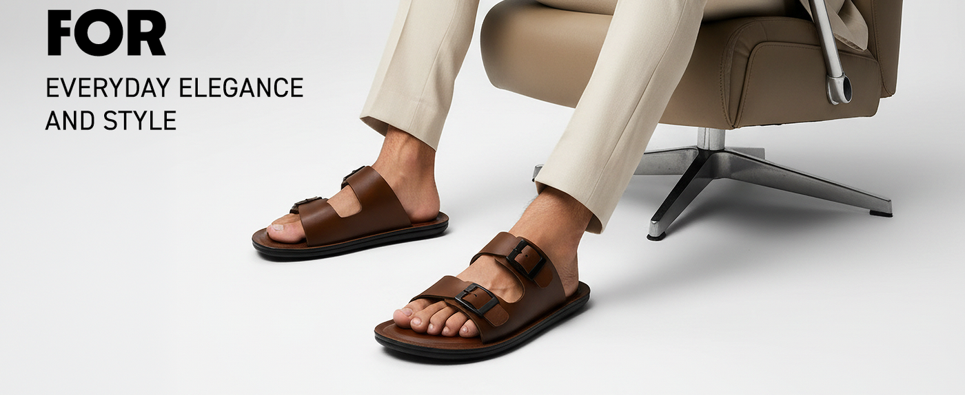 Men’s Cross-Straps Sandals With Buckle Closure | TPG-3071 A+ Content