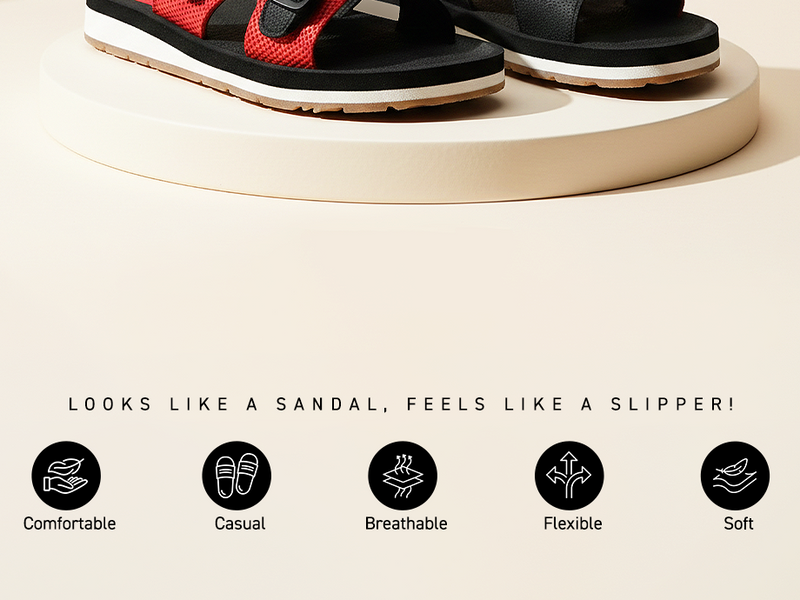 Flip-Flops With Breathable Mesh Top | TFG-1057 A+ Content