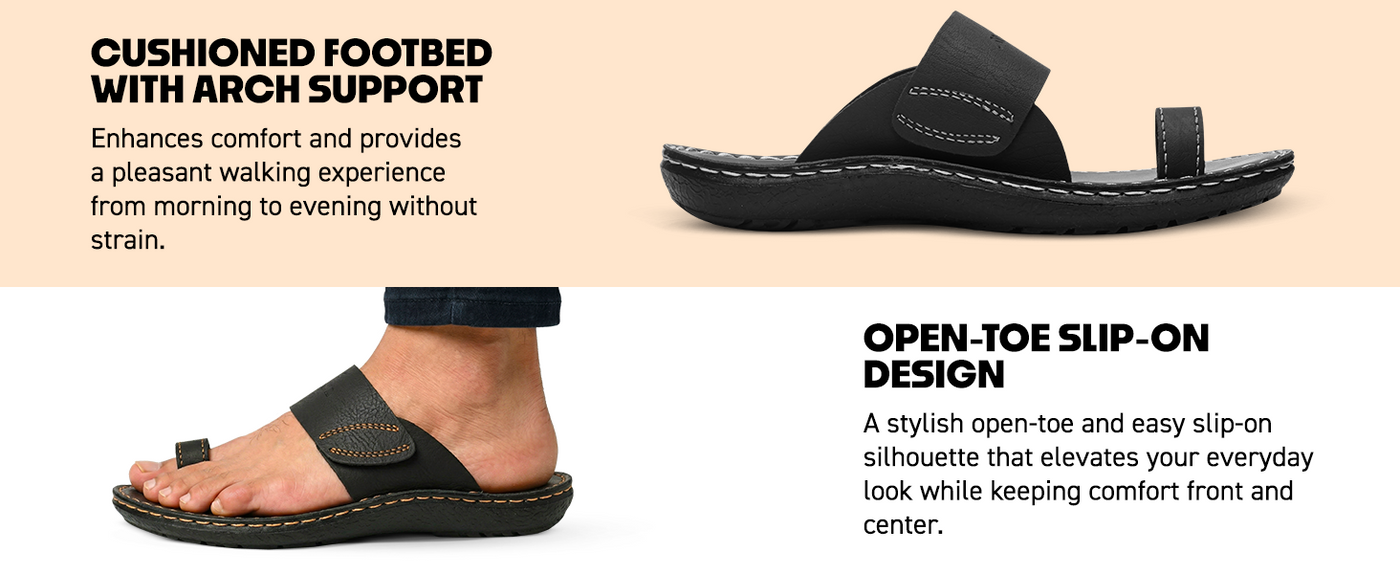 Men’s Open-Toe Slip-On Sandals With Arch Support | TPG-3036 A+ Content