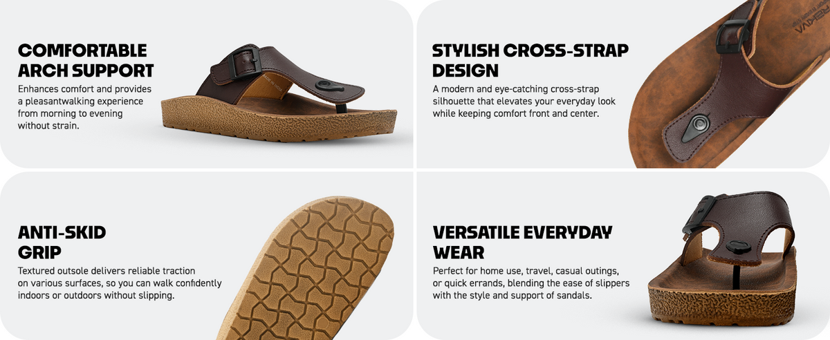 Men’s Sandals With Adjustable Buckle Closure | TPG-3075 A+ Content