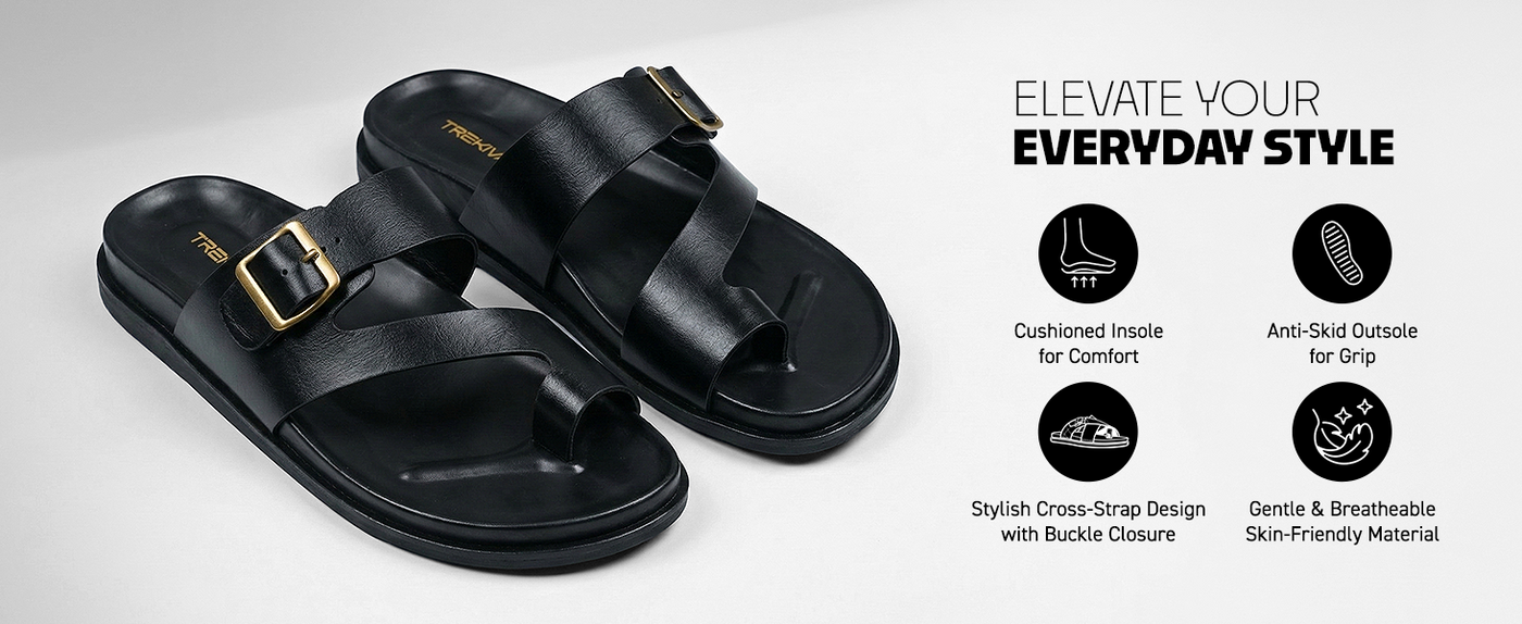 Men’s Open-Toe Sandals With Buckle Closure | TPG-3079 A+ Content