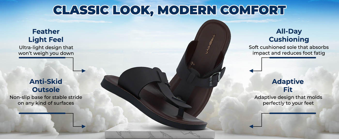 Men’s Slip-On Sandals With Adjustable Buckle Closure | TPG-3051 A+ Content