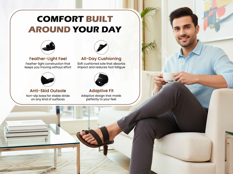 Men’s Open-Toe Slip-On Sandals With Cross Straps | TPG-3050 A+ Content