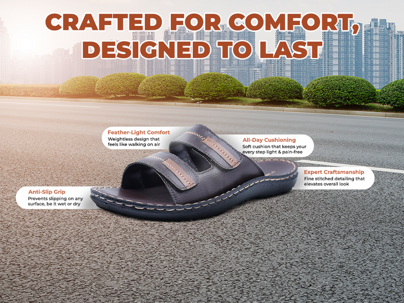 Men’s Open-Toe Sandals With Velcro Straps | TPG-3023 A+ Content