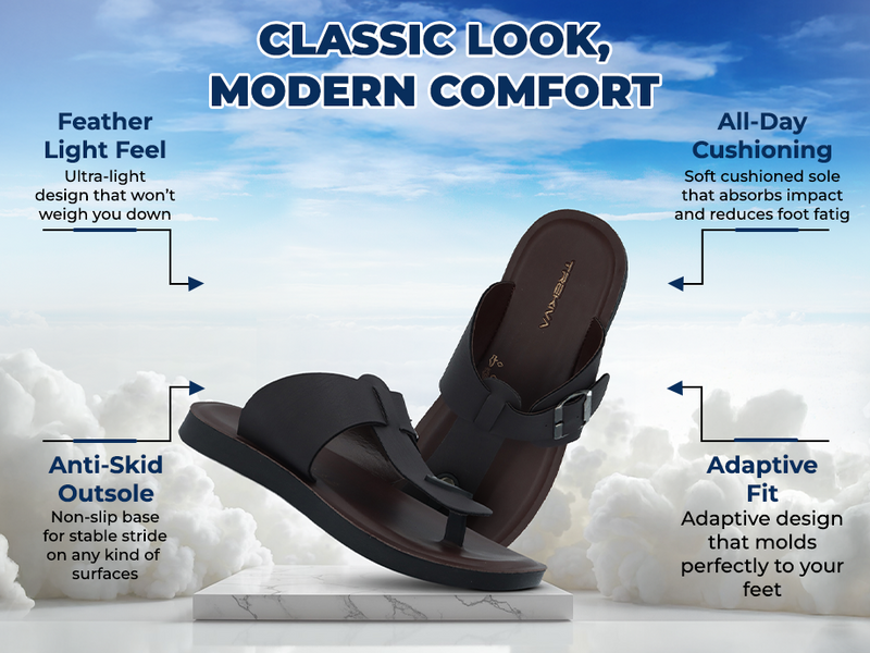 Men’s Slip-On Sandals With Adjustable Buckle Closure | TPG-3051 A+ Content