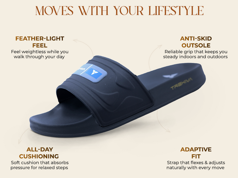 Comfort Unisex Slides With Soft & Flexible Footbed | TSG-2001 A+ Content