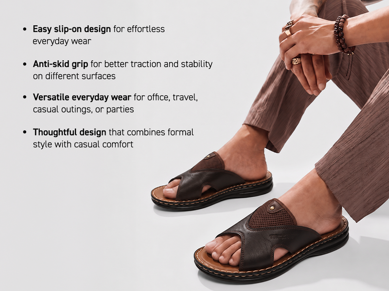 Men’s Open-Toe Slip-On Sandals With Arch Support | TPG-3047 A+ Content