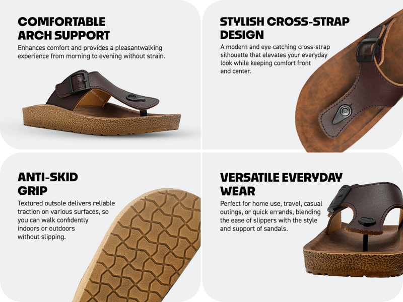 Men’s Sandals With Adjustable Buckle Closure | TPG-3075 A+ Content