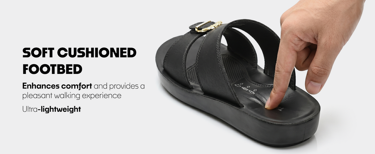 Men’s Buckle Top Open-Toe Slip-On Sandals | TPG-3039 A+ Content