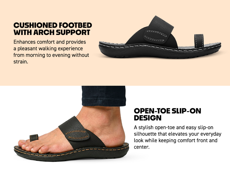 Men’s Open-Toe Slip-On Sandals With Arch Support | TPG-3036 A+ Content