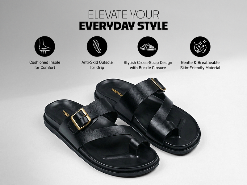 Men’s Open-Toe Sandals With Buckle Closure | TPG-3079 A+ Content