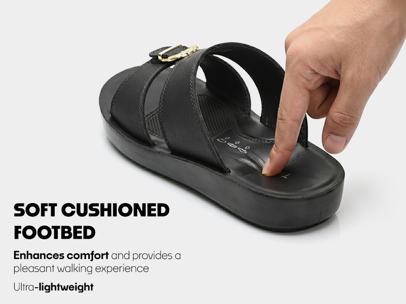 Men’s Buckle Top Open-Toe Slip-On Sandals | TPG-3039 A+ Content