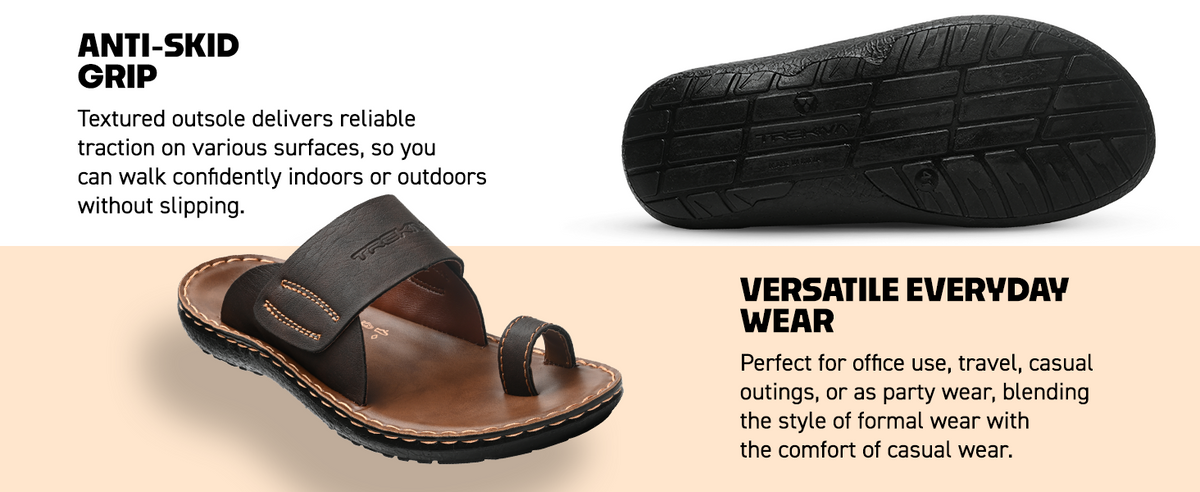 Men’s Open-Toe Slip-On Sandals With Arch Support | TPG-3036 A+ Content
