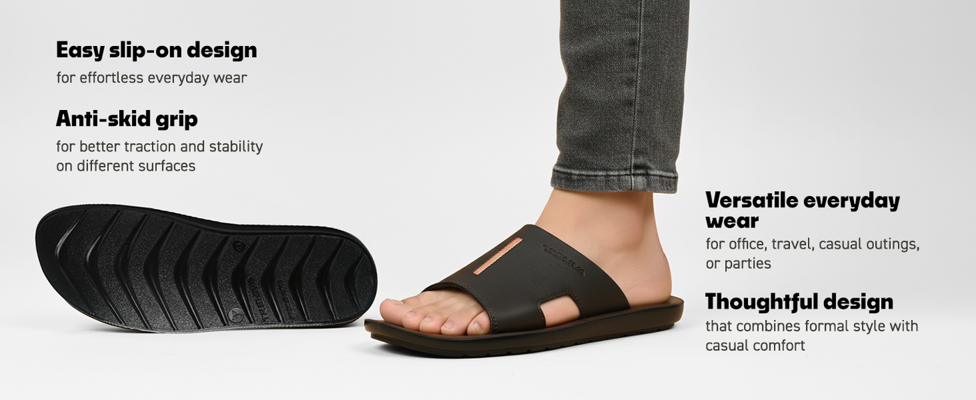 Men’s Open-Toe Slip-On Sandals With Arch Support | TPG-3034 A+ Content