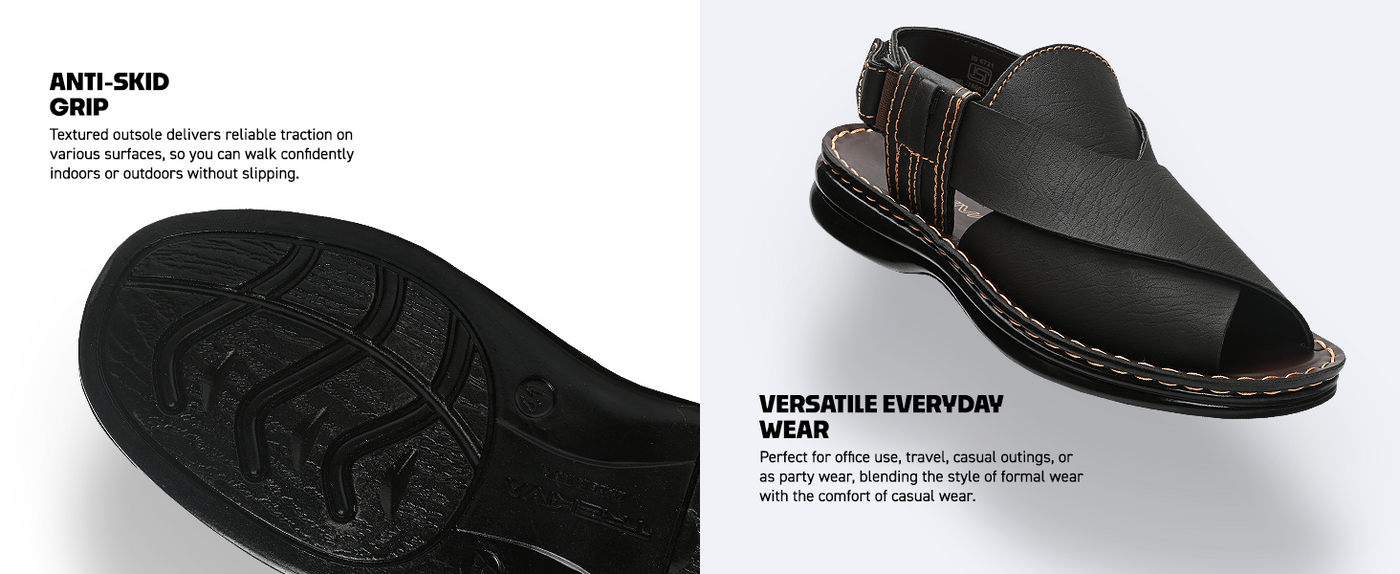 Men’s Open-Toe Slip-On Sandals With Arch Support | TPG-3040 A+ Content