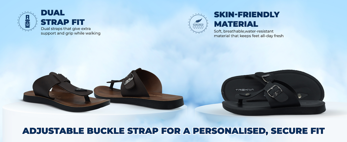 Men’s Slip-On Sandals With Adjustable Buckle Closure | TPG-3051 A+ Content