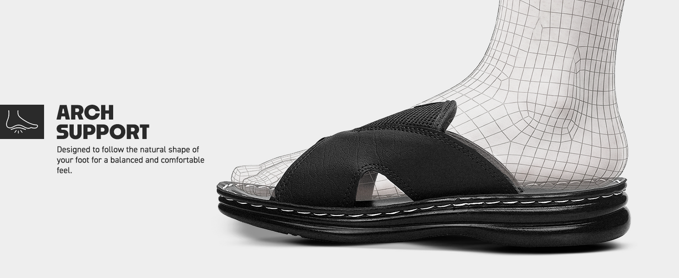 Men’s Open-Toe Slip-On Sandals With Arch Support | TPG-3047 A+ Content