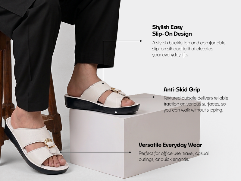 Men’s Buckle Top Open-Toe Slip-On Sandals | TPG-3039 A+ Content