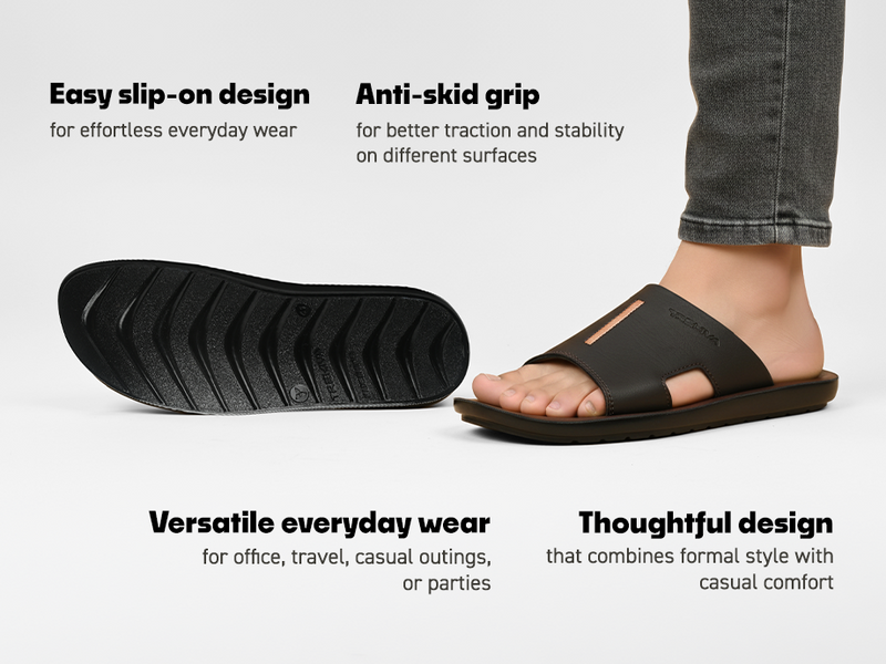 Men’s Open-Toe Slip-On Sandals With Arch Support | TPG-3034 A+ Content