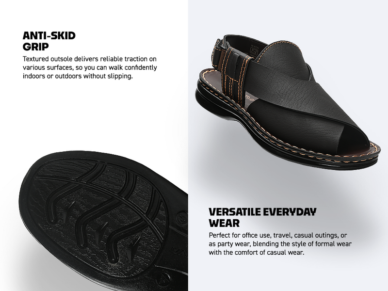 Men’s Open-Toe Slip-On Sandals With Arch Support | TPG-3040 A+ Content