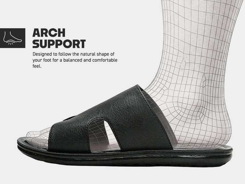 Men’s Open-Toe Slip-On Sandals With Arch Support | TPG-3047 A+ Content