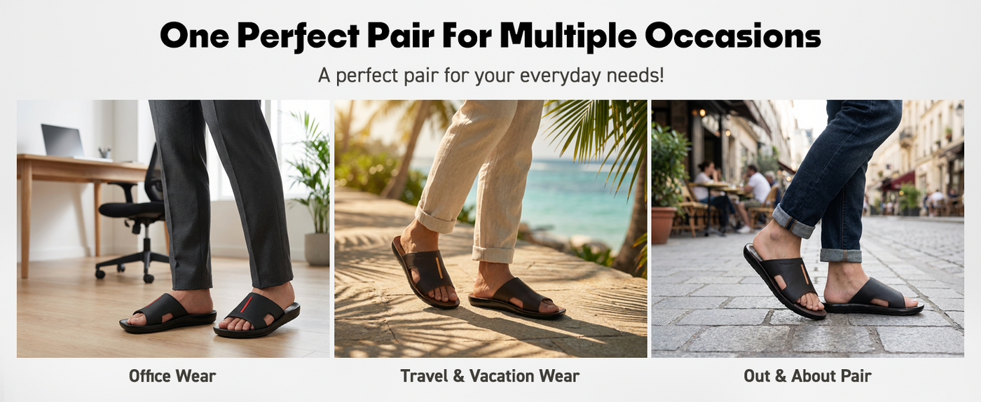 Men’s Open-Toe Slip-On Sandals With Arch Support | TPG-3034 A+ Content