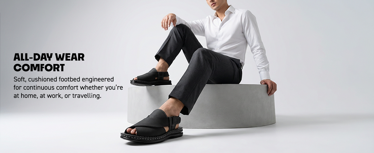 Men’s Open-Toe Slip-On Sandals With Arch Support | TPG-3040 A+ Content