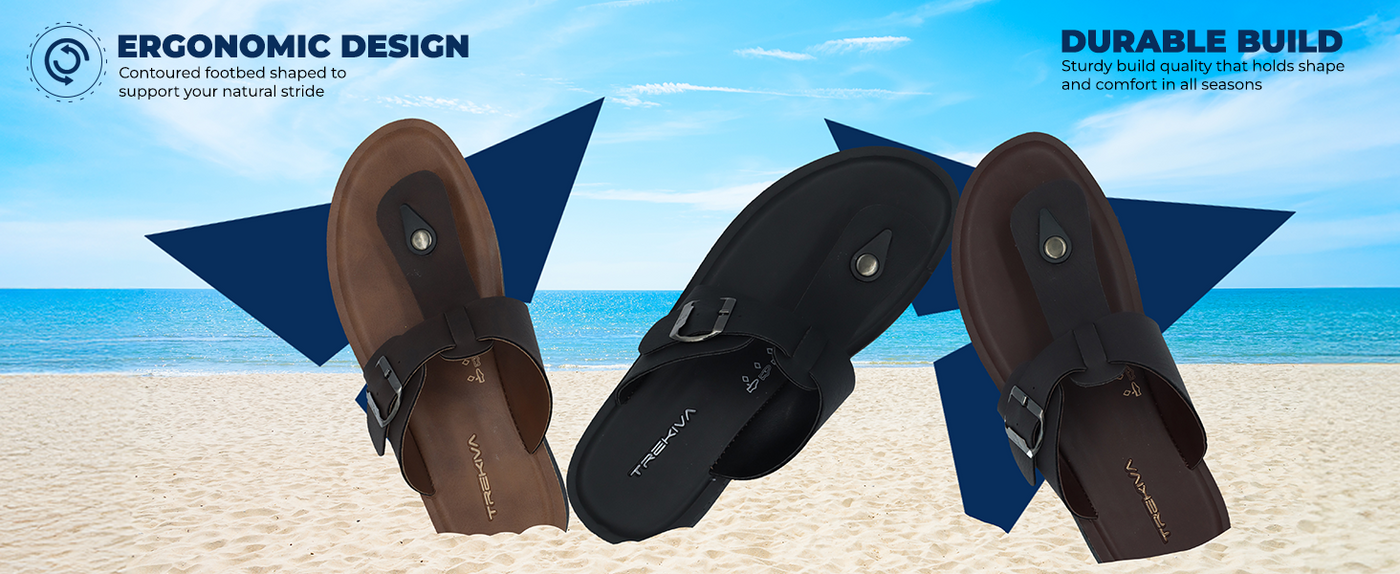 Men’s Slip-On Sandals With Adjustable Buckle Closure | TPG-3051 A+ Content