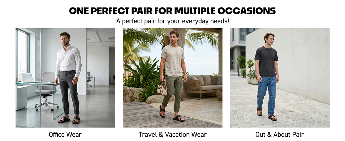 Men’s Open-Toe Slip-On Sandals With Arch Support | TPG-3036 A+ Content