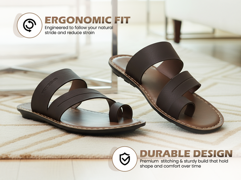 Men’s Open-Toe Slip-On Sandals With Cross Straps | TPG-3050 A+ Content