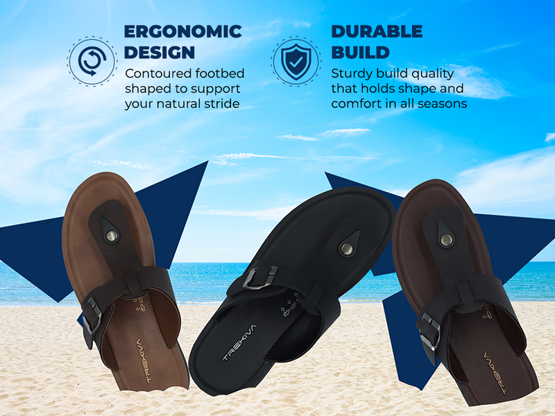Men’s Slip-On Sandals With Adjustable Buckle Closure | TPG-3051 A+ Content