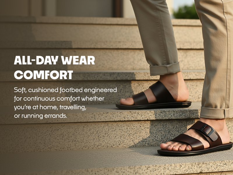 Men’s Cross Strap Sandals With Buckle Closure | TPG-3078 A+ Content