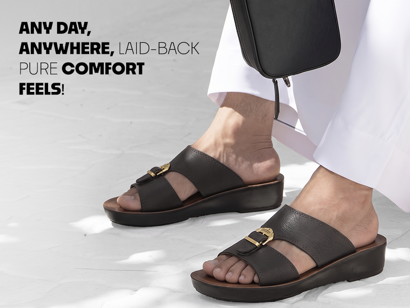 Men’s Buckle Top Open-Toe Slip-On Sandals | TPG-3039 A+ Content