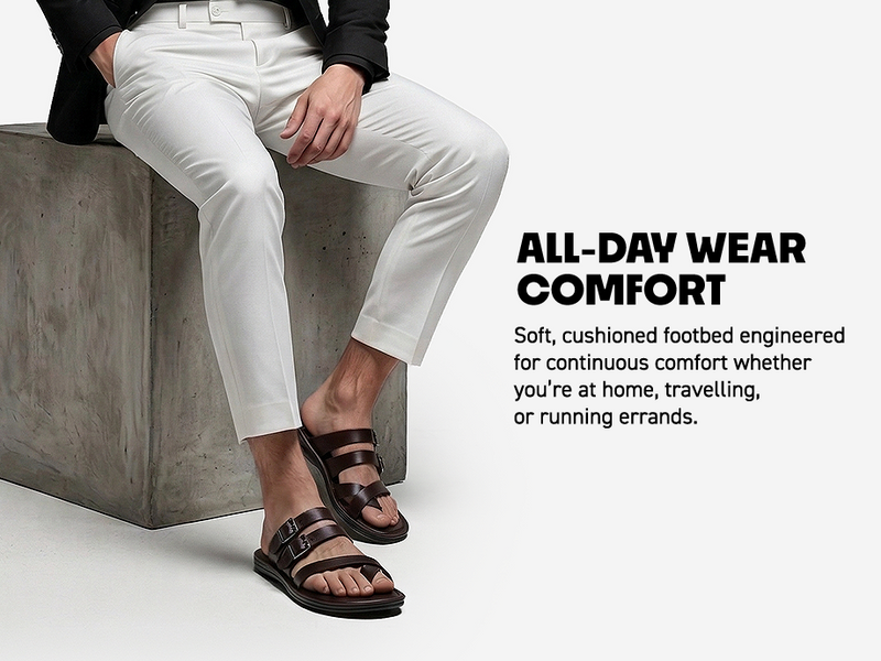 Men’s Stylish Open-Toe Sandals With Cross Straps | TPG-3070 A+ Content