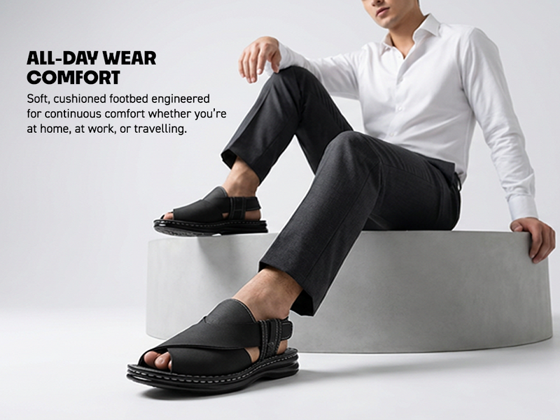 Men’s Open-Toe Slip-On Sandals With Arch Support | TPG-3040 A+ Content