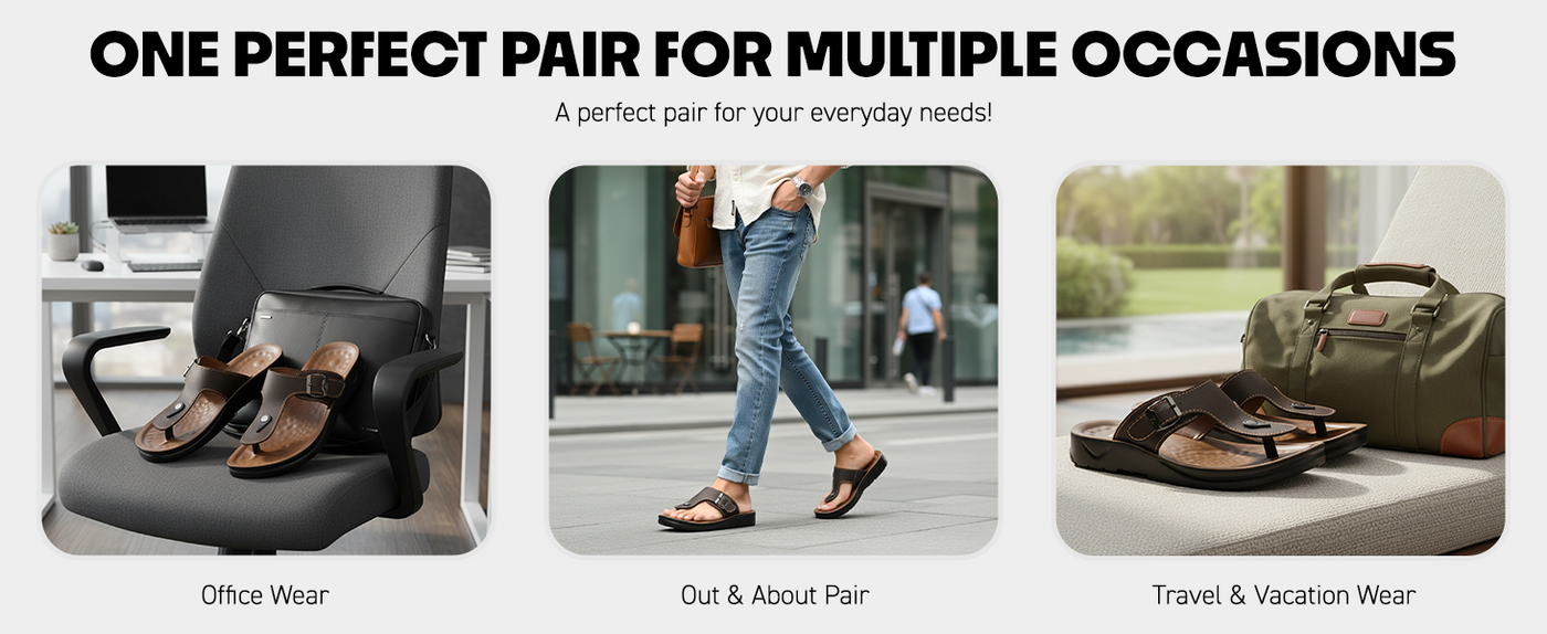 Men’s Open-Toe Sandals With Adjustable Buckle Closure | TPG-3037 A+ Content