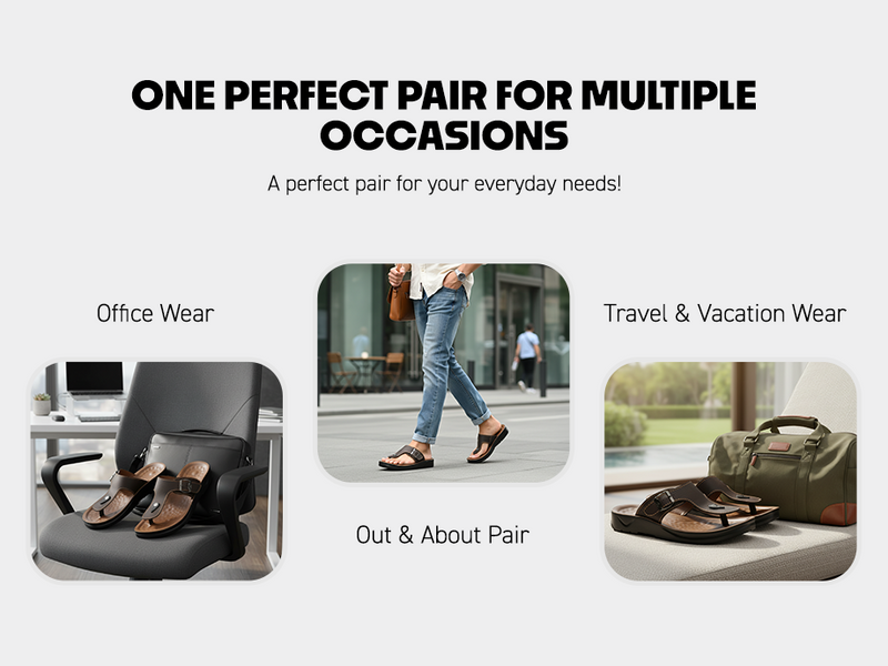 Men’s Open-Toe Sandals With Adjustable Buckle Closure | TPG-3037 A+ Content