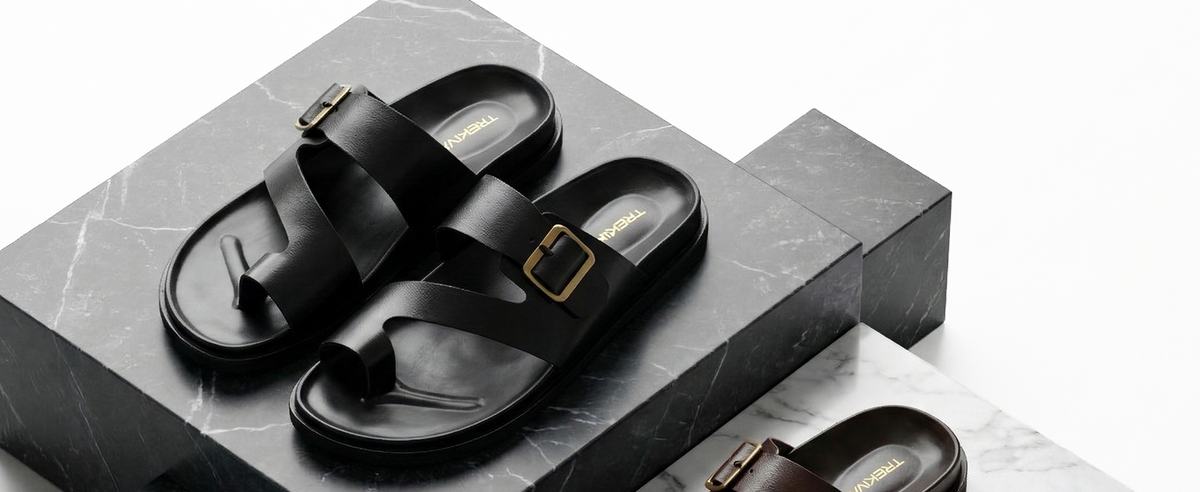 Men’s Open-Toe Sandals With Buckle Closure | TPG-3079 A+ Content