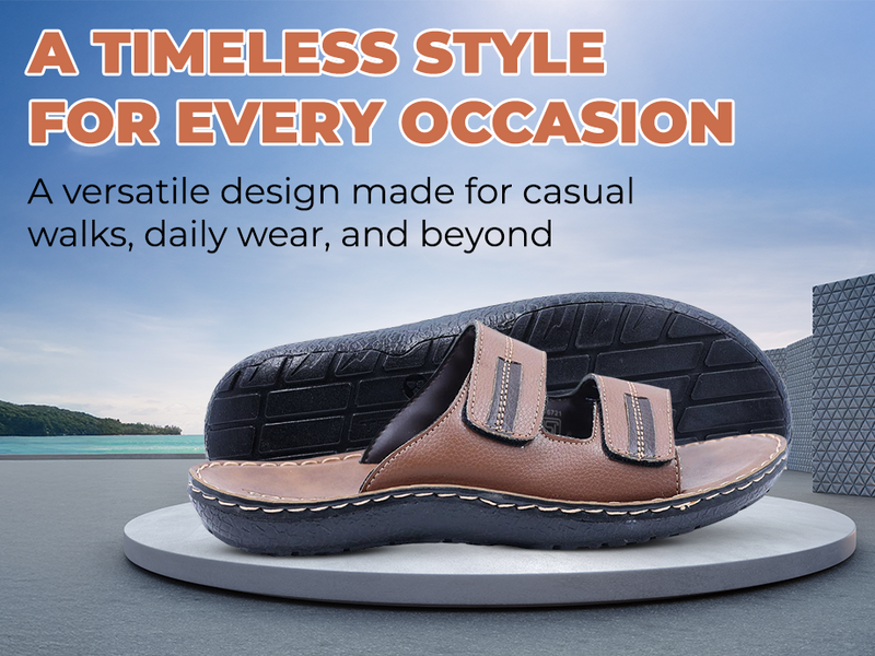 Men’s Open-Toe Sandals With Velcro Straps | TPG-3023 A+ Content