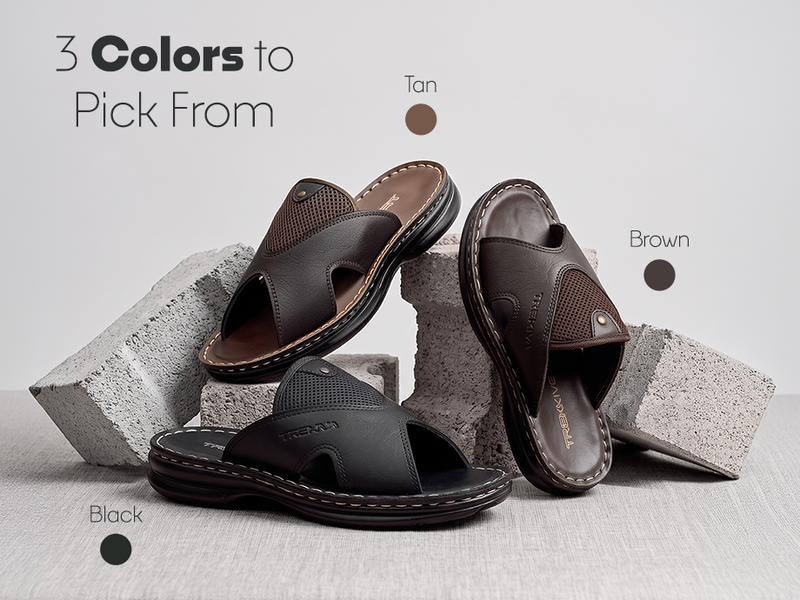 Men’s Open-Toe Slip-On Sandals With Arch Support | TPG-3047 A+ Content
