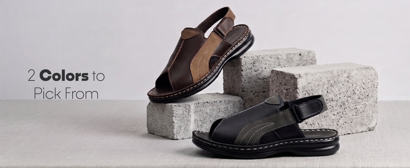 Men’s Open-Toe Slip-On Sandals With Arch Support | TPG-3049 A+ Content
