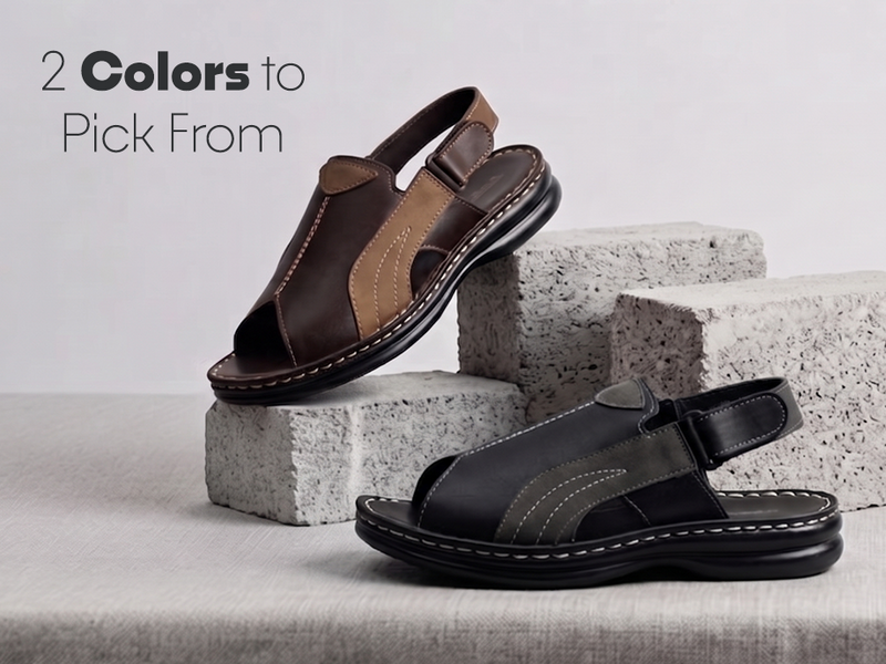 Men’s Open-Toe Slip-On Sandals With Arch Support | TPG-3049 A+ Content