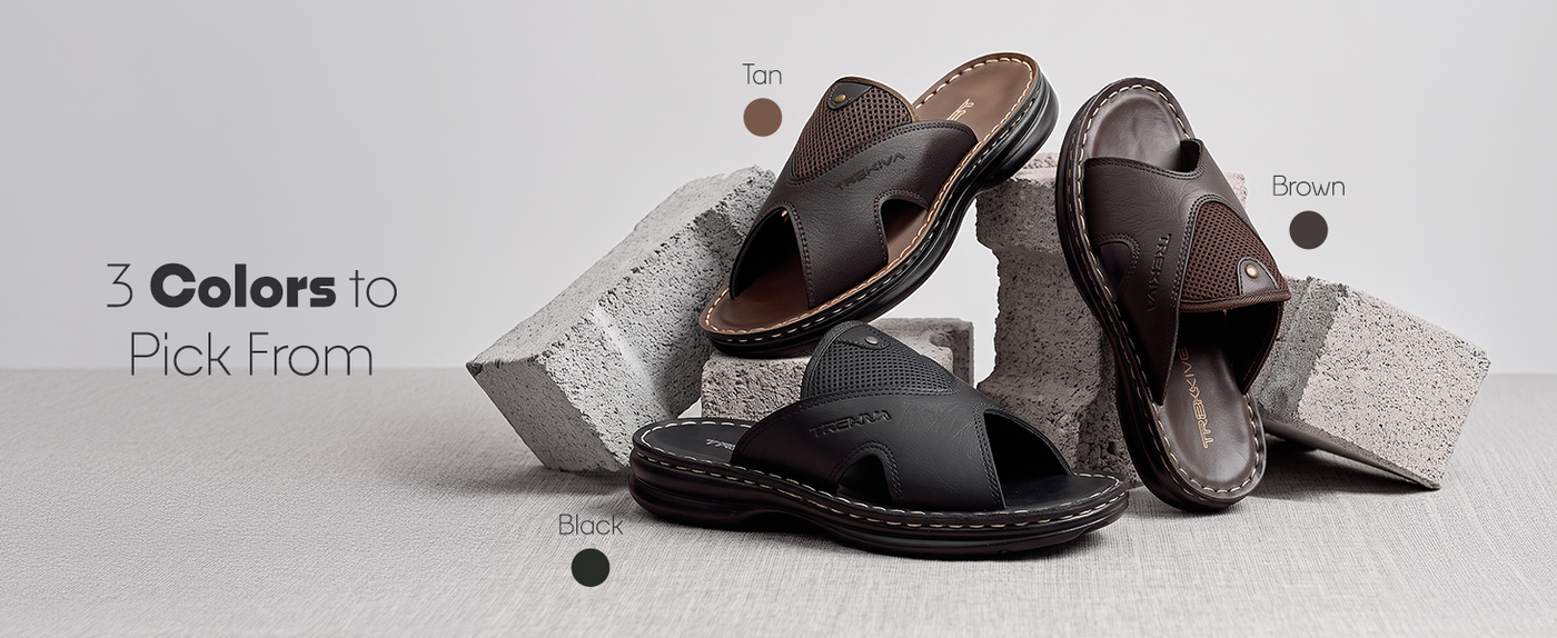 Men’s Open-Toe Slip-On Sandals With Arch Support | TPG-3047 A+ Content