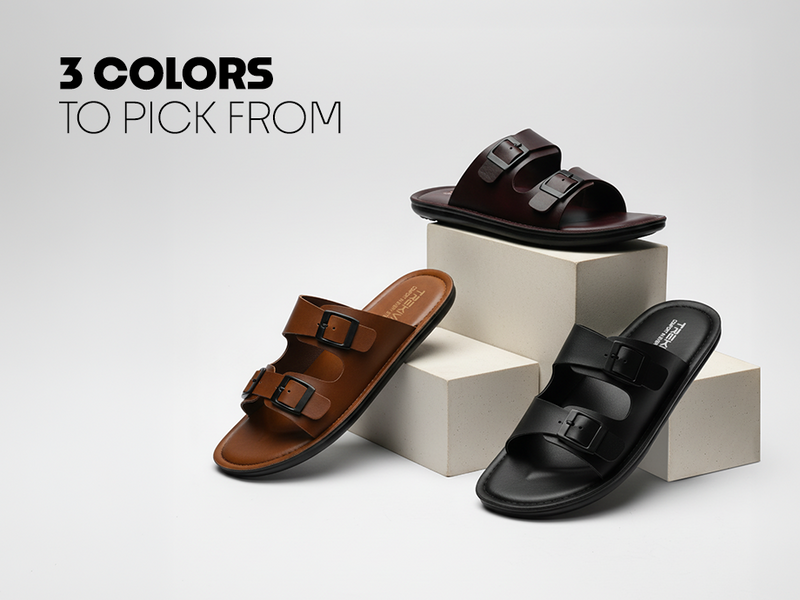 Men’s Cross-Straps Sandals With Buckle Closure | TPG-3071 A+ Content