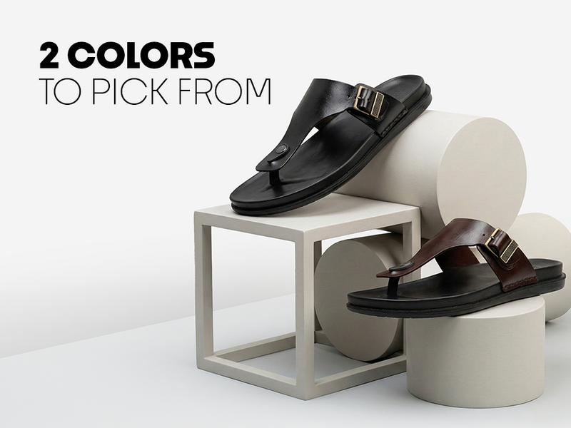 Men’s Sandals With Criss Cross Straps & Buckle Closure | TPG-3081 A+ Content