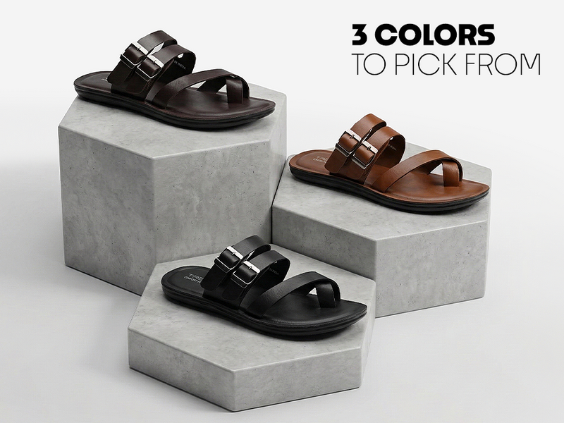 Men’s Stylish Open-Toe Sandals With Cross Straps | TPG-3070 A+ Content